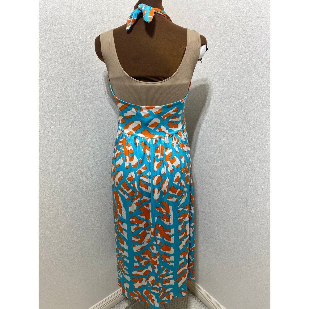 Diane Von Furstenberg Maxi Dress Halter Neckline Silk Blend Women’s Size 10 - Picture 6 of 7